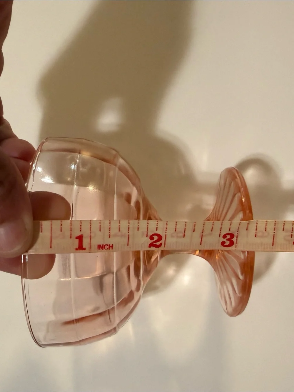 1930s depression  Glass Dessert Coupe - Elegant Pink Glassware